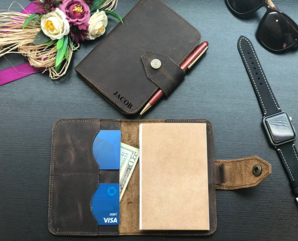 Leather travelers notebook passport holder